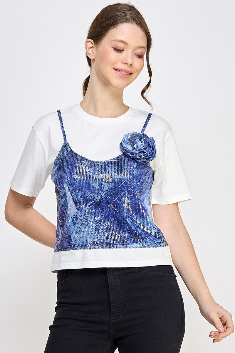 GRAPHIC COLOR BLOCK T SHIRT