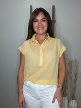 Cargar imagen en el visor de la galería, Cotton Short Sleeve Popover Blouse
