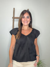 Cargar imagen en el visor de la galería, V-neck Puff Sleeves Poplin Top
