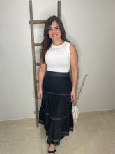 Cargar imagen en el visor de la galería, Top-Stitch Tiered Midi Skirt
