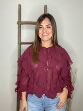 Cargar imagen en el visor de la galería, Elegant Layered Ruffle Blouse
