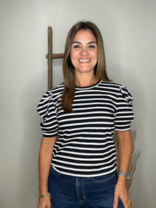 Princess Sleeve Stripe Top