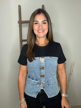 Cargar imagen en el visor de la galería, Denim Color Block T Shirt
