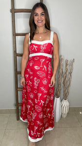 Vintage Summer Print All Over Maxi Dress