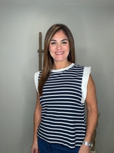 Cargar imagen en el visor de la galería, Striped sleeveless knit top
