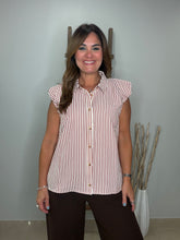 Cargar imagen en el visor de la galería, Stripe cap sleeve top
