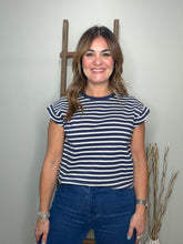 Cargar imagen en el visor de la galería, Striped Cap Sleeve Relaxed Everyday Tee
