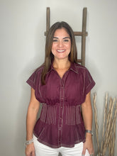 Cargar imagen en el visor de la galería, Solid short sleeve peplum top

