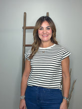 Cargar imagen en el visor de la galería, Striped Cap Sleeve Relaxed Everyday Tee
