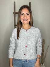 Cargar imagen en el visor de la galería, Multi Color Heart Button Sweater Cardigan
