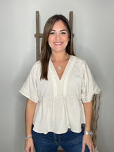 Cargar imagen en el visor de la galería, Solid short sleeve peplum top
