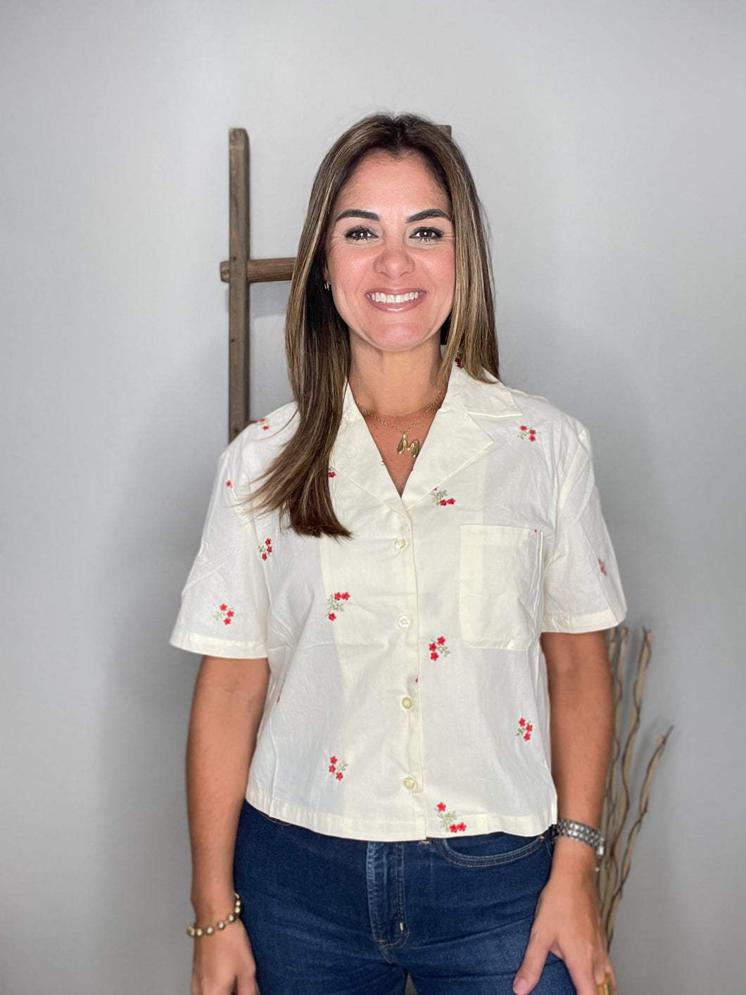 Disty Floral Embroidered Top