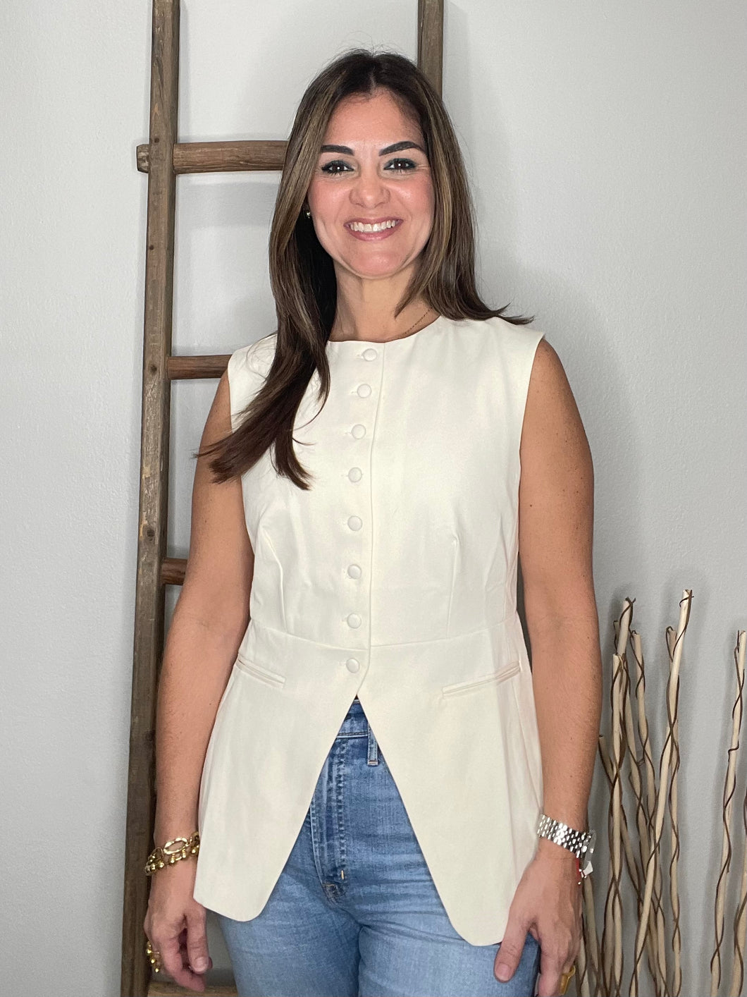 Structured Button Down Top