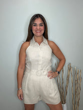 Cargar imagen en el visor de la galería, Belted Linen Halter Romper
