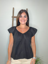 Cargar imagen en el visor de la galería, V-neck Puff Sleeves Poplin Top
