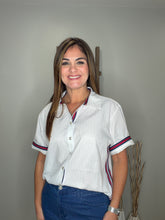 Cargar imagen en el visor de la galería, Color Band Trim Accent Stripe Shirt
