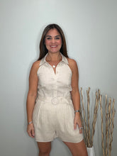 Cargar imagen en el visor de la galería, Belted Linen Halter Romper
