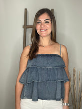 Cargar imagen en el visor de la galería, Washed Denim Layered Tank Top

