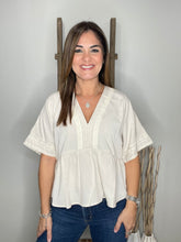 Cargar imagen en el visor de la galería, Solid short sleeve peplum top
