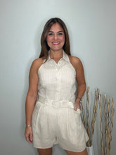 Cargar imagen en el visor de la galería, Belted Linen Halter Romper
