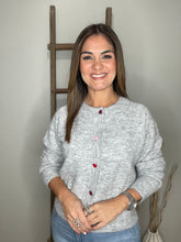 Cargar imagen en el visor de la galería, Multi Color Heart Button Sweater Cardigan
