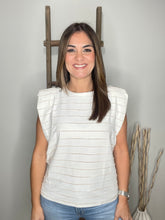 Cargar imagen en el visor de la galería, Shoulder Pad Stripe Knit Muscle Tee
