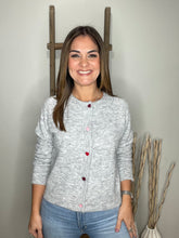 Cargar imagen en el visor de la galería, Multi Color Heart Button Sweater Cardigan
