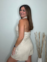 Cargar imagen en el visor de la galería, Belted Linen Halter Romper
