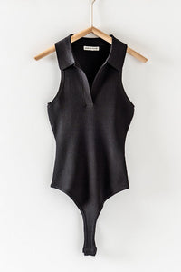 COLLARED CHIC KNIT BODYSUIT TOPS